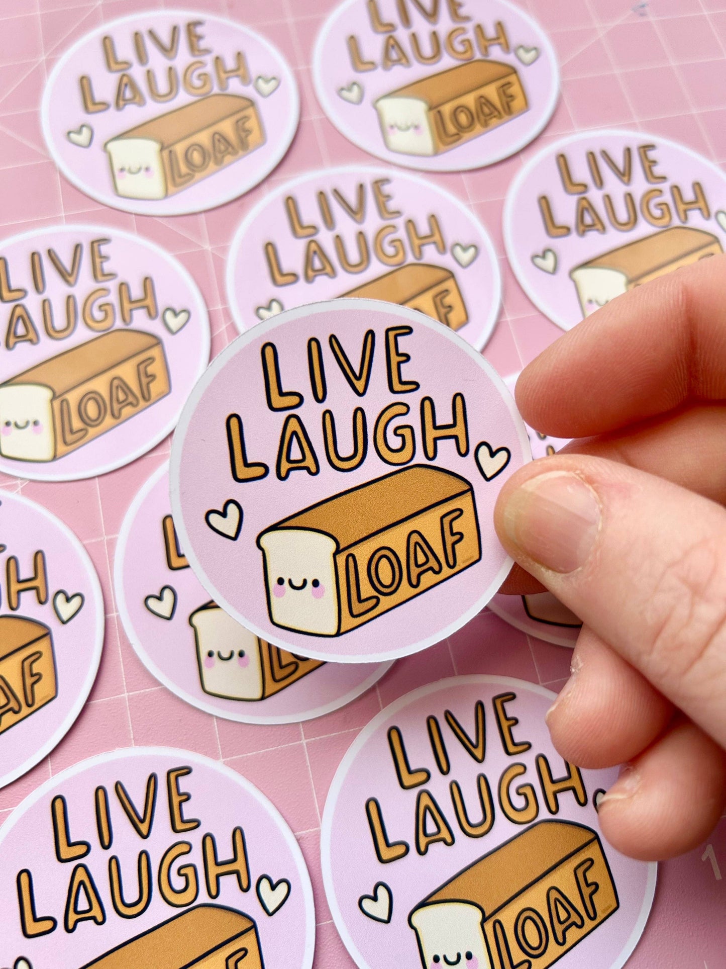 Live, Laugh, Loaf Glossy Klistremerke