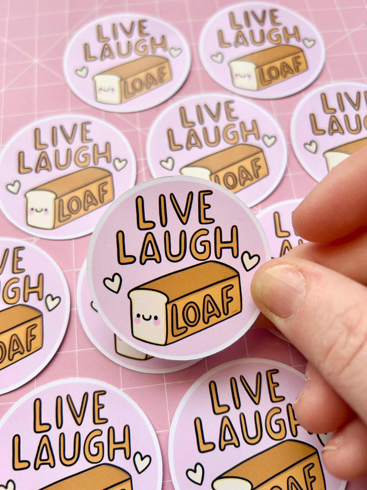 Live, Laugh, Loaf Glossy Klistremerke