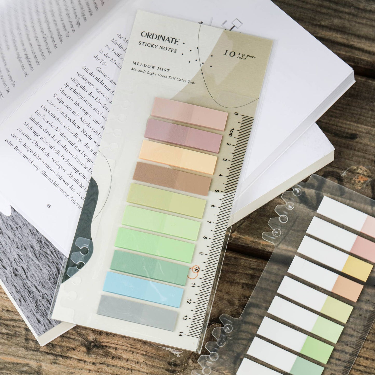 Meadow Mist Index Gjennomskinnelige selvklebende notislapper | Sidemarkører | Klistrelapper