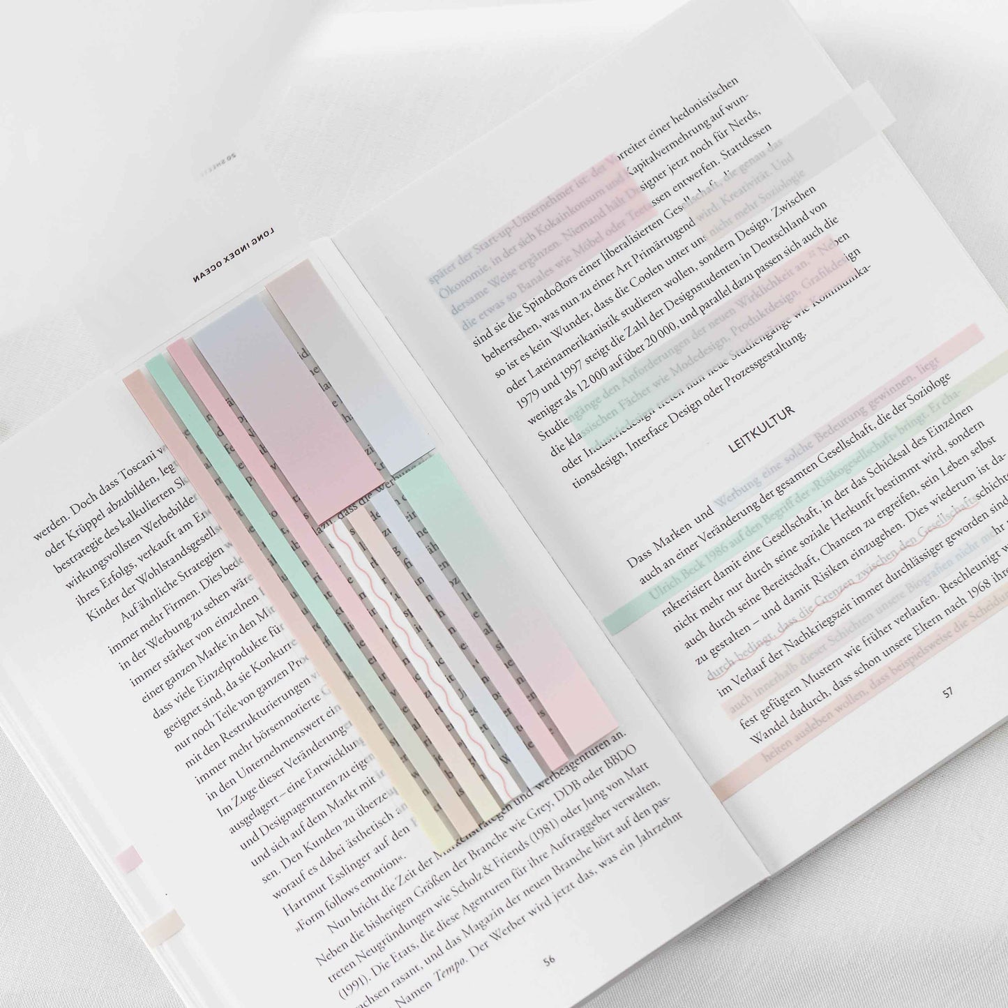 Peach yellow | Gjennomsiktige klebestriper – langt design | Selvklebende notislapper