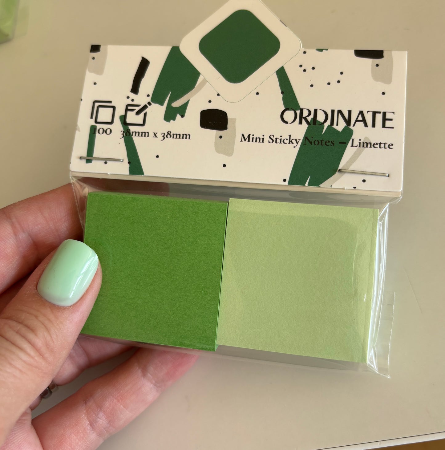 Mini sticky notes: Grønn