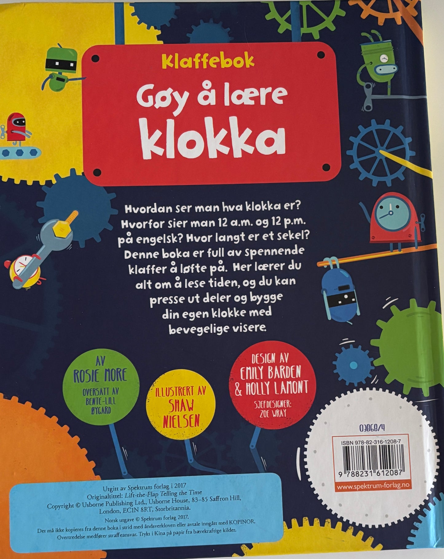Hore, Rosie: Gøy å lære klokka. Klaffebok
