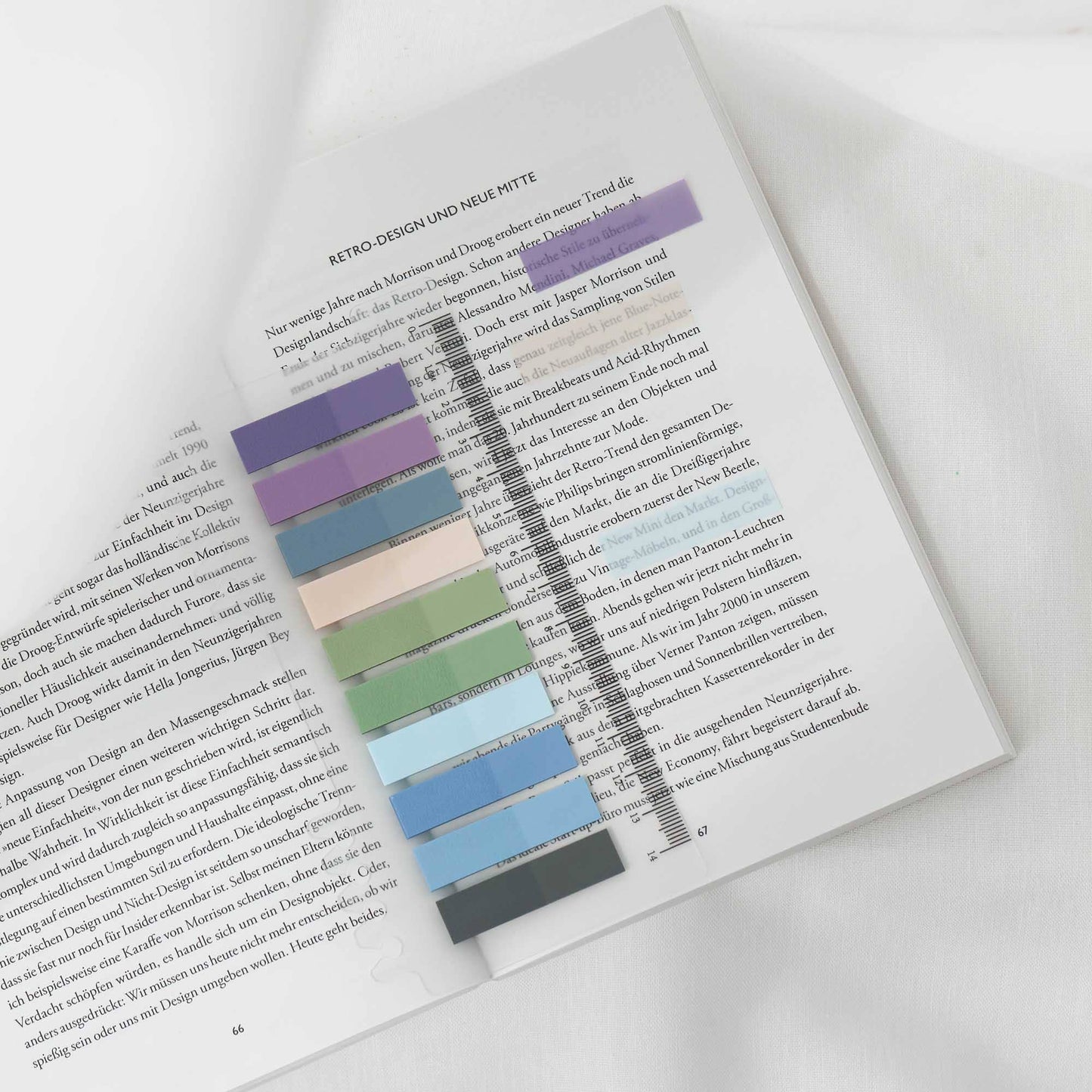 Periwinkle | Selvklebende notislapper | Gjennomskinnelige klistrelapper | Sidemarkører