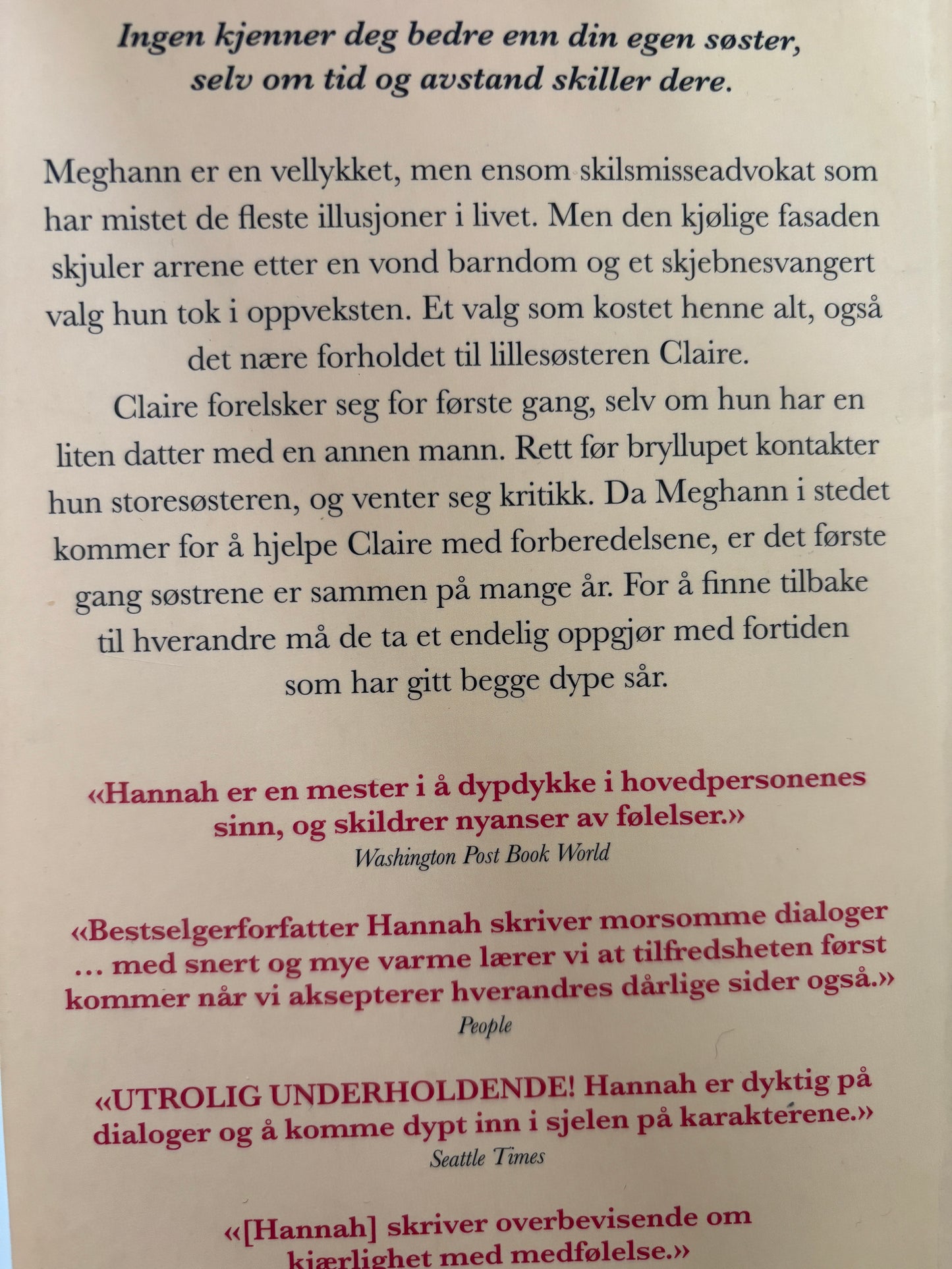 Hannah, Kristin: Søstre for alltid