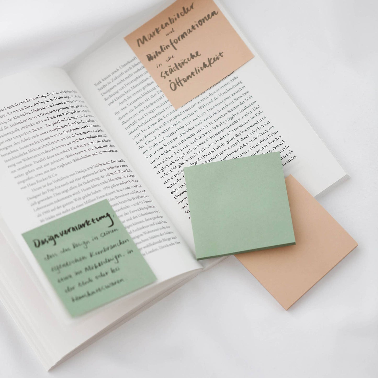 Vintage Green Sticky Notes 75mm x 75mm /100 ark per blokk