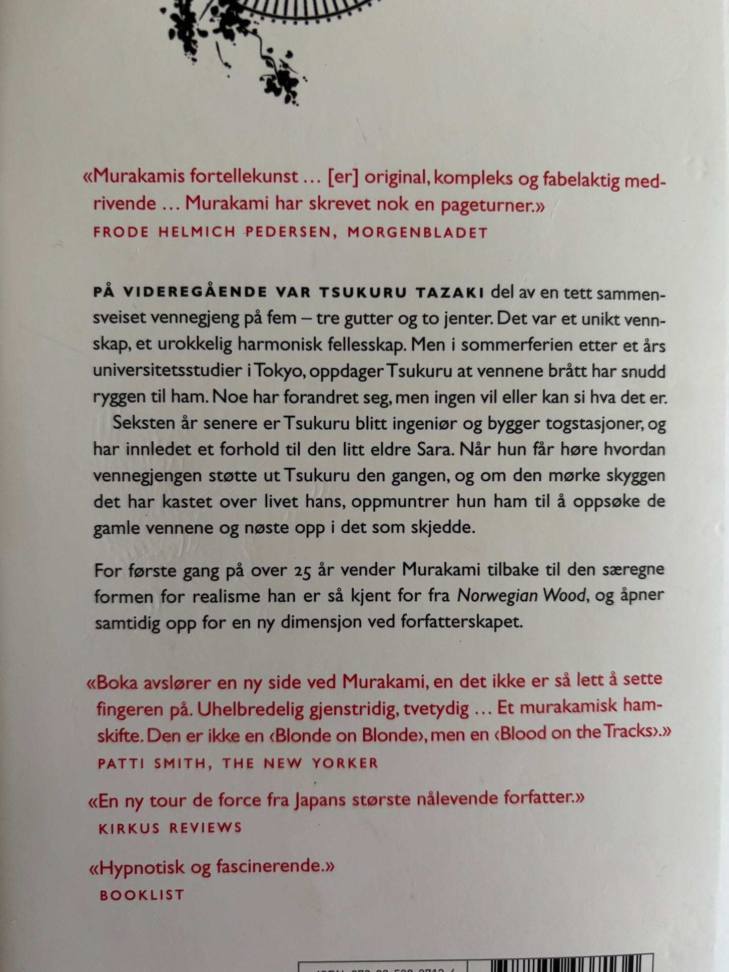 Murakami, Haruki: Fargeløse Tsukuru Tazaki og hans pilegrimsår