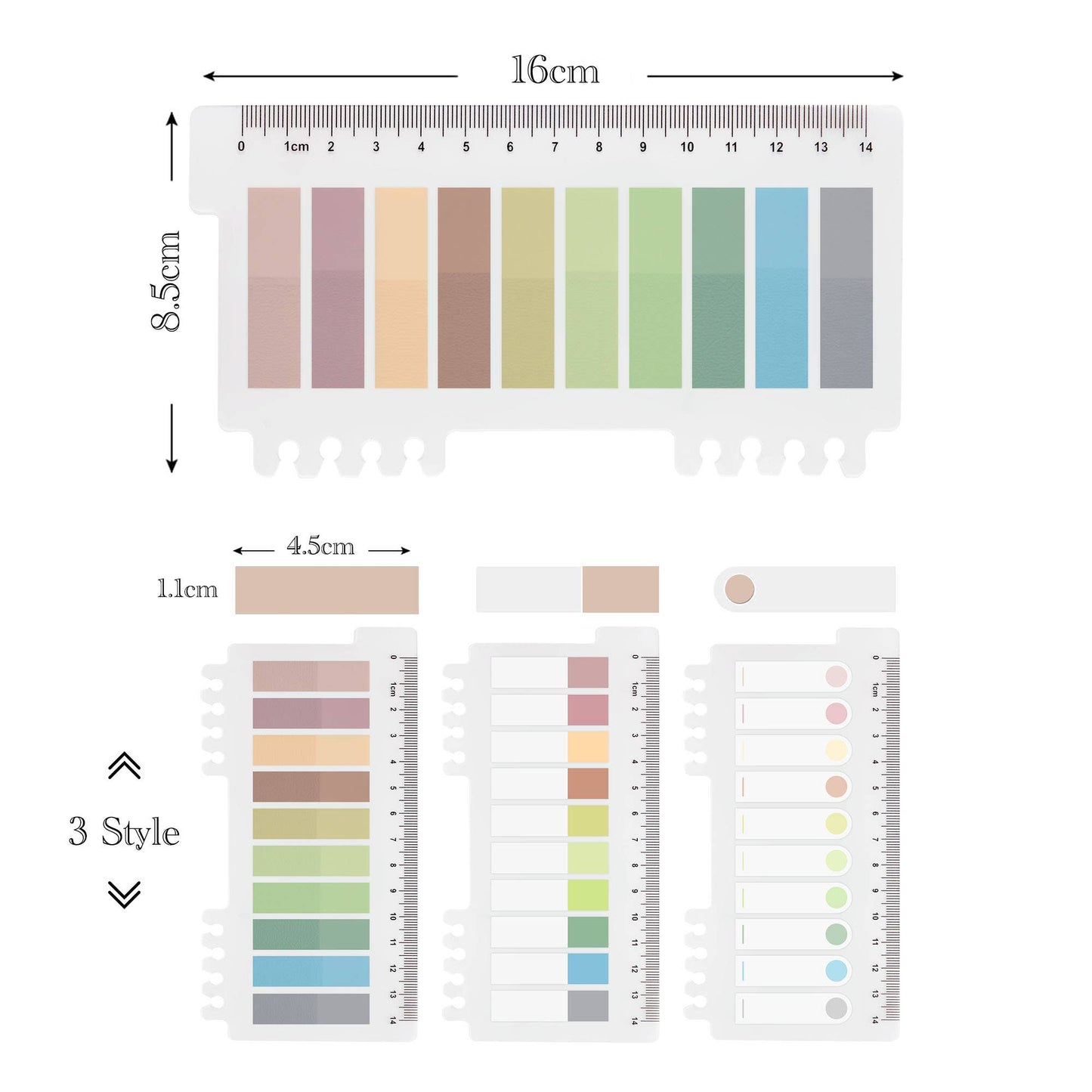 Meadow Mist Index Gjennomskinnelige selvklebende notislapper | Sidemarkører | Klistrelapper