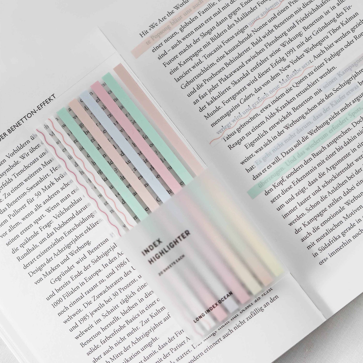Powder Pink | Gjennomsiktige klebestriper – langt design | Selvklebende notislapper
