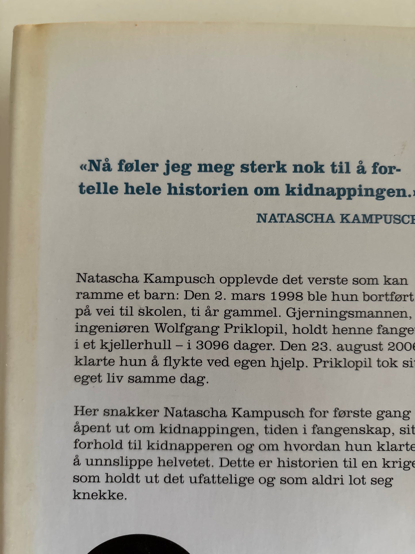 Kampusch, Natascha: 3096 dager