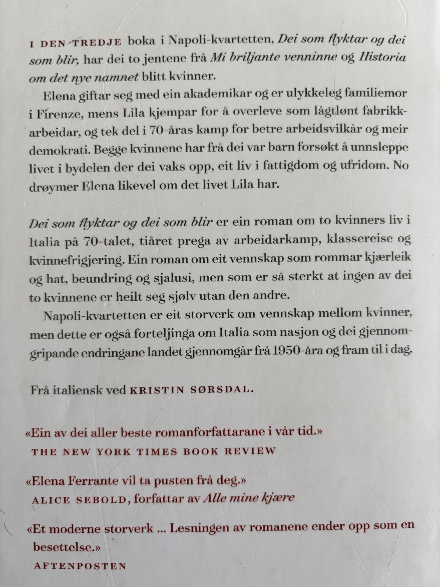 Ferrante, Elena: Dei som flyktar og dei som blir