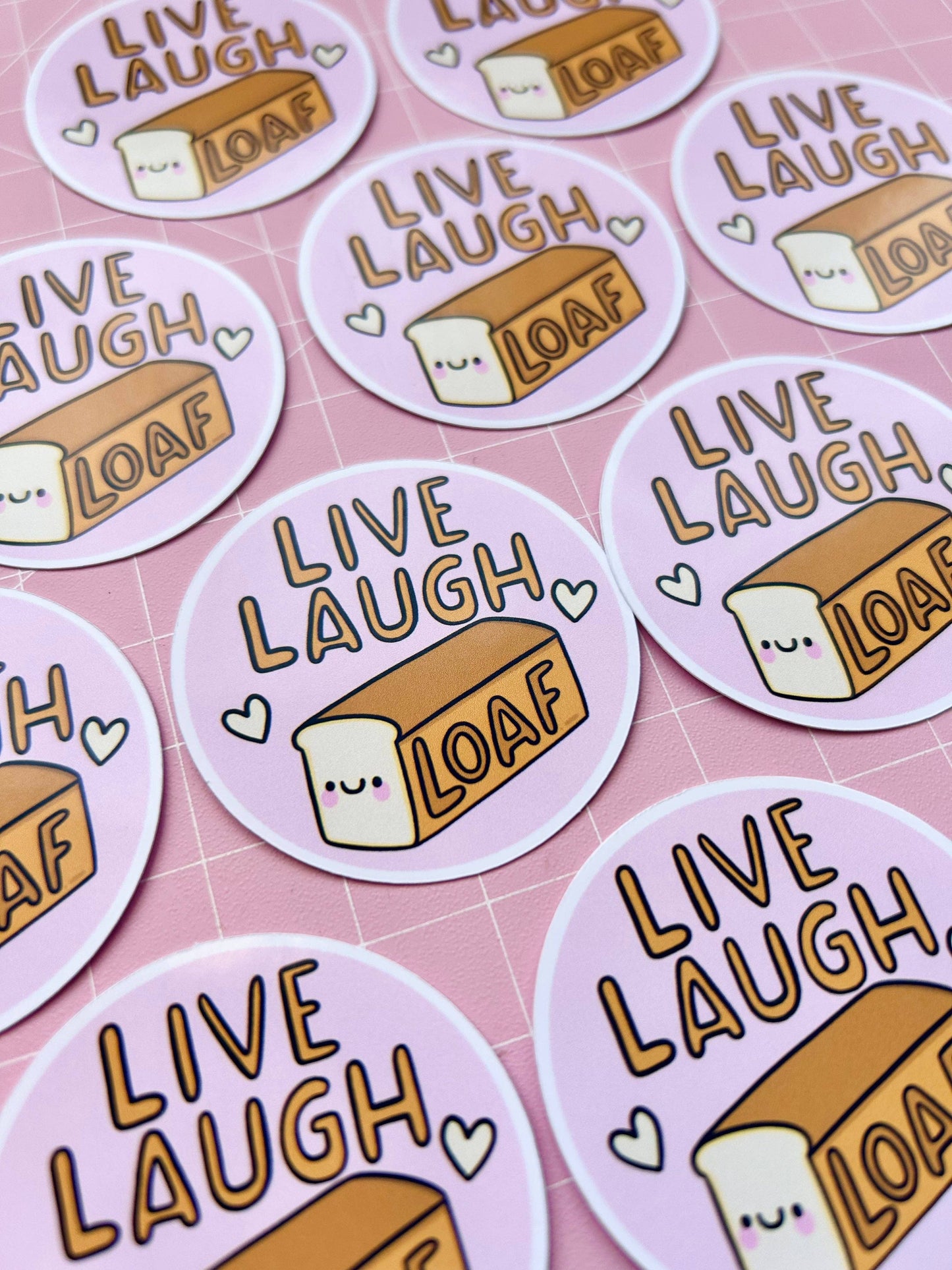 Live, Laugh, Loaf Glossy Klistremerke