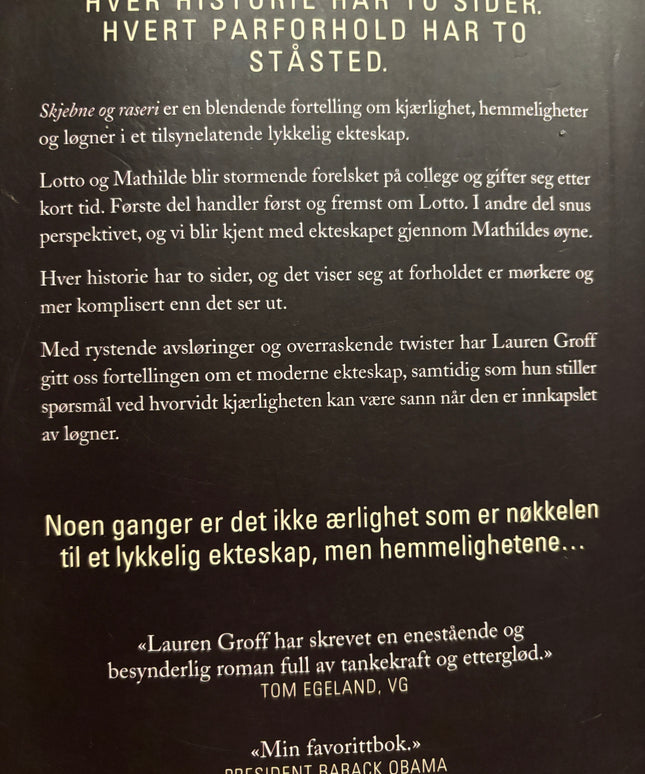 Groff, Lauren: Skjebne og raseri
