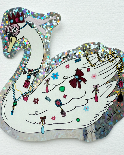 Vinyl Klistremerke | Whimsy Swan | Svaneklistremerke