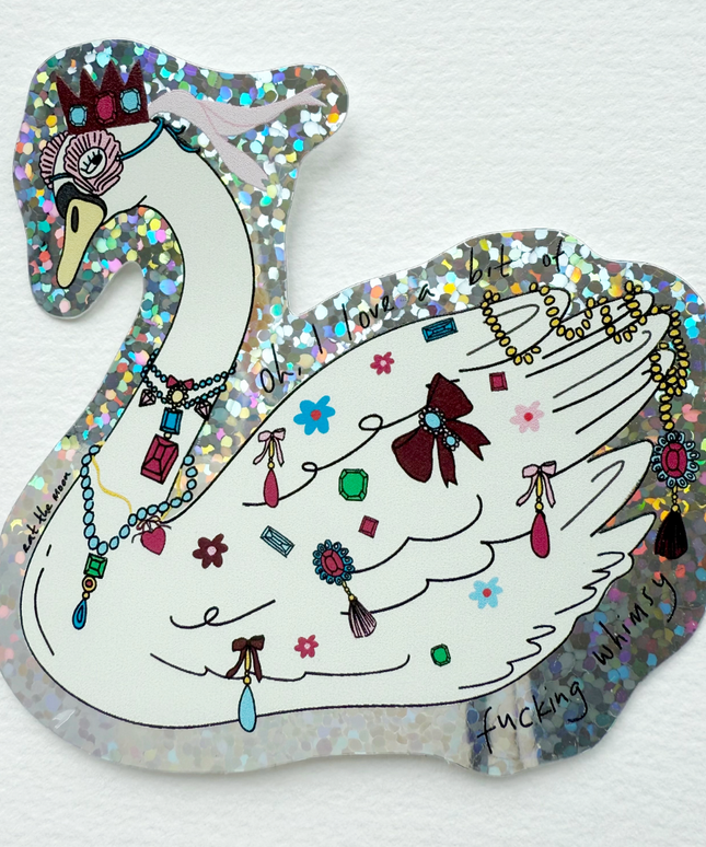 Vinyl Klistremerke | Whimsy Swan | Svaneklistremerke