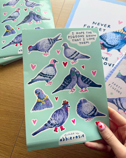 Klistremerkeark | Pigeons - Søte Duer | A5