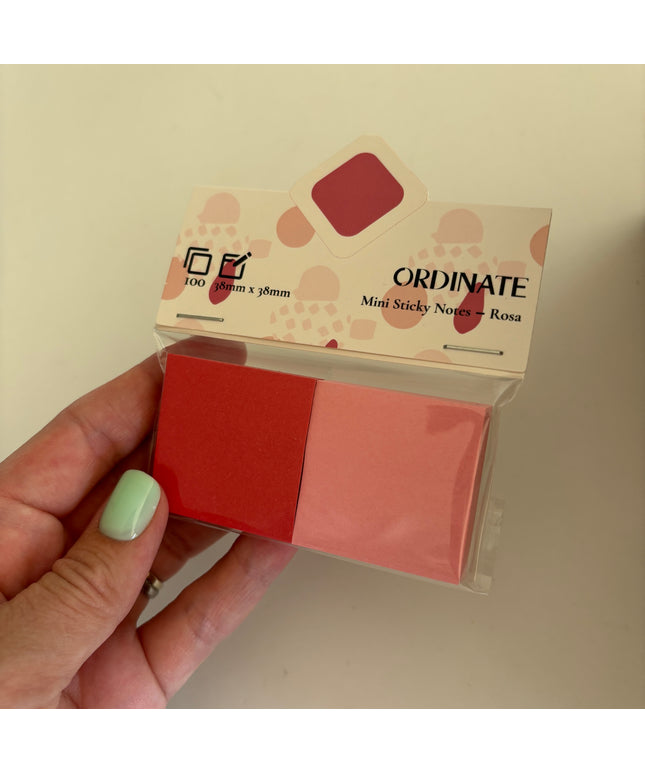 Mini sticky notes: Rosa/rød