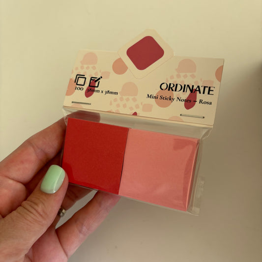 Mini sticky notes: Rosa/rød