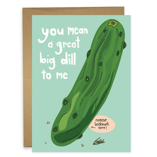 Big Dill To Me Pickle Bokmerke + Kort