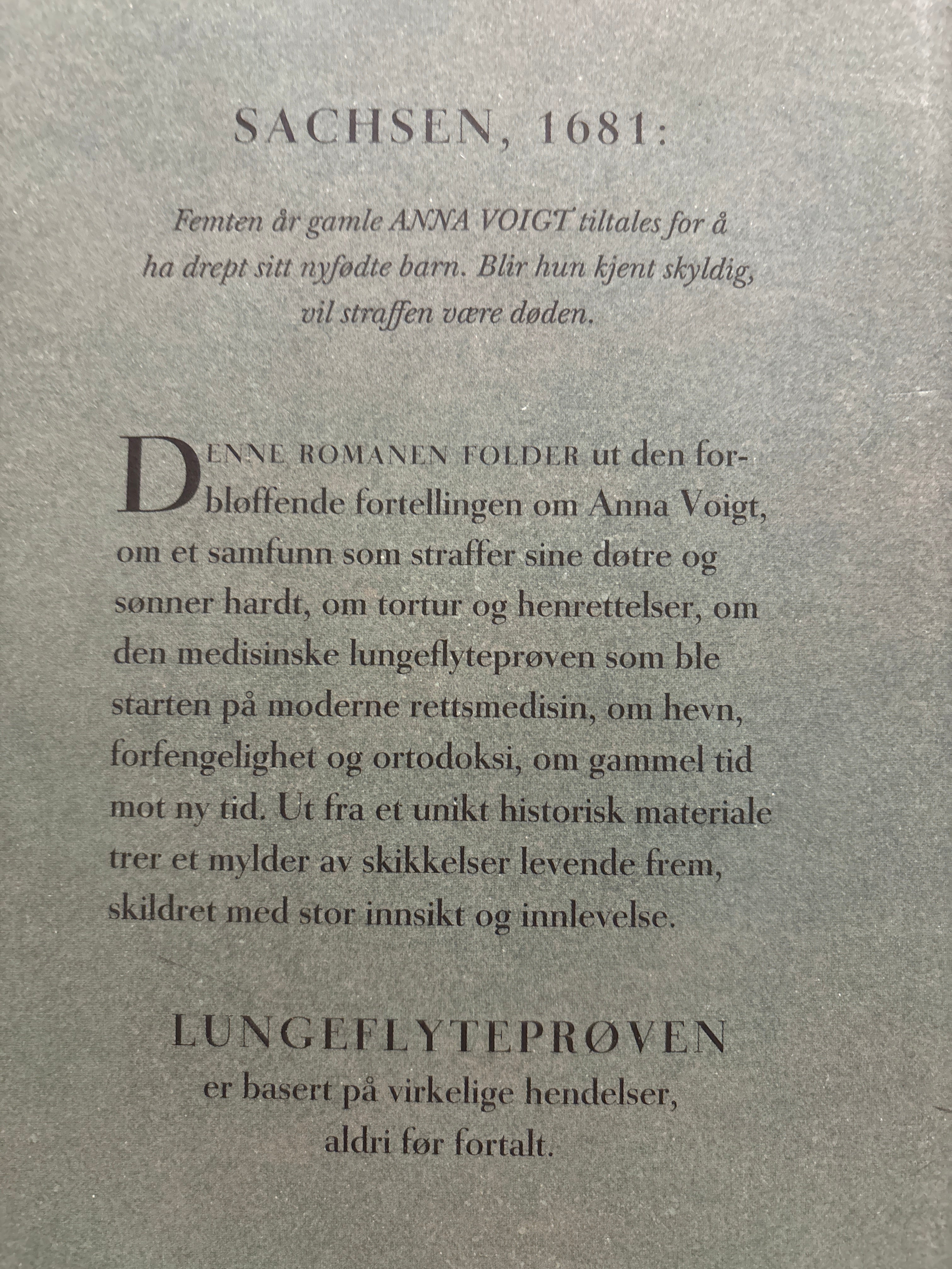 Renberg, Tore: Lungeflyteprøven