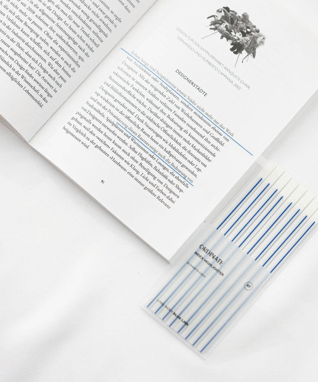 Blue Line | Gjennomsiktige klebestriper – langt design |  Selvklebende notislapper