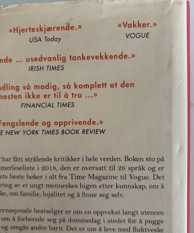 Westover, Tara: Noe tapt og noe vunnet