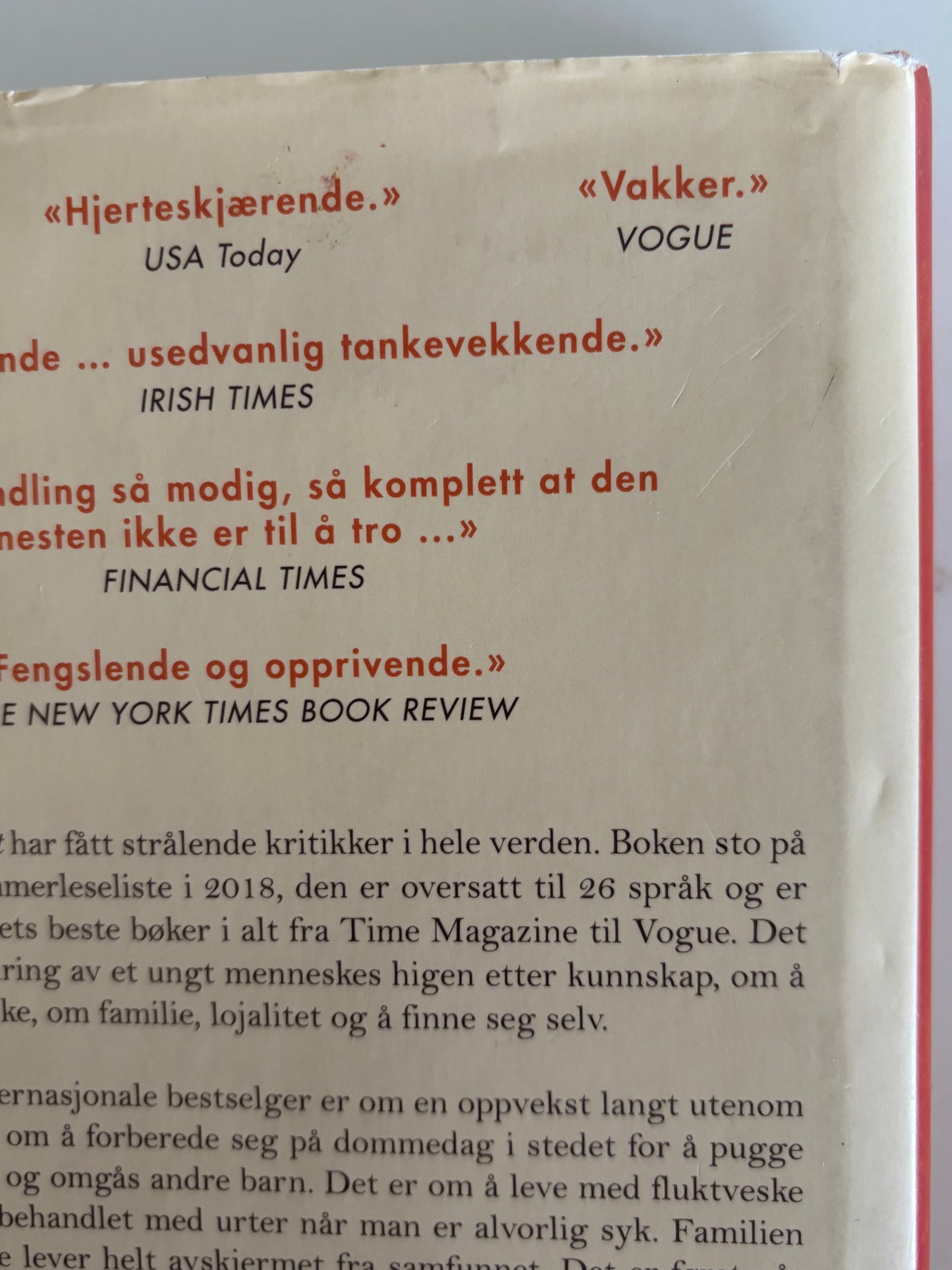 Westover, Tara: Noe tapt og noe vunnet