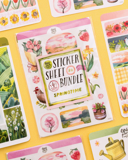 Klistremerkeark 4pk | Springtime - Bundle
