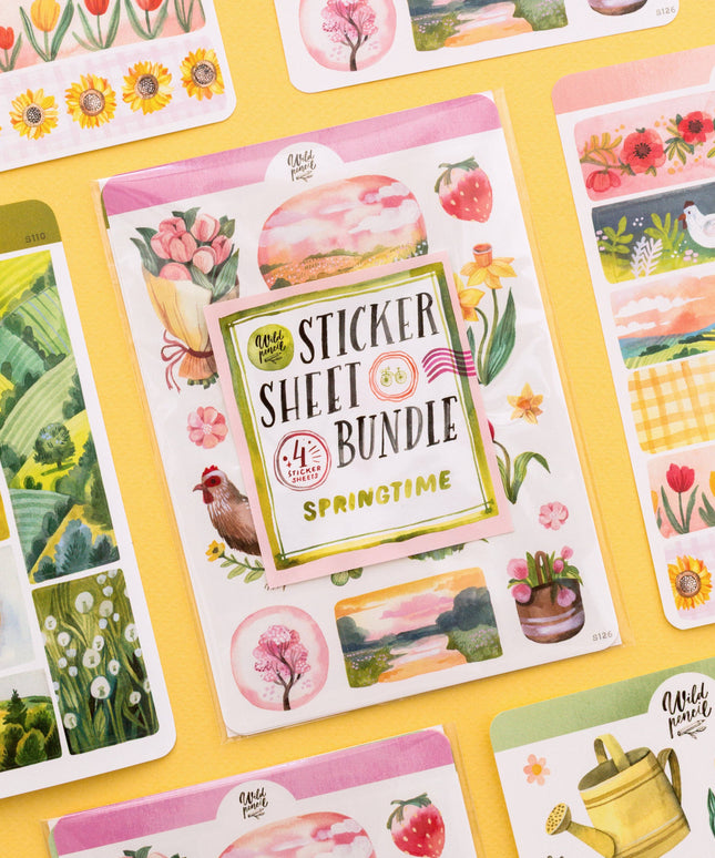 Klistremerkeark 4pk | Springtime - Bundle