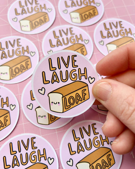 Live, Laugh, Loaf Glossy Klistremerke