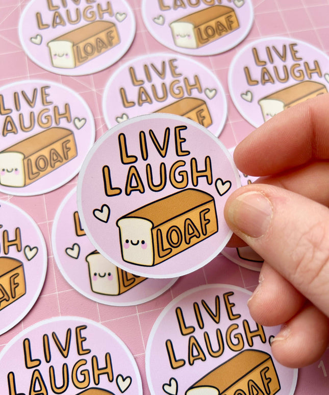 Live, Laugh, Loaf Glossy Klistremerke