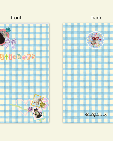 A5 Gingham Sticker Keeper | Klistremerkebok