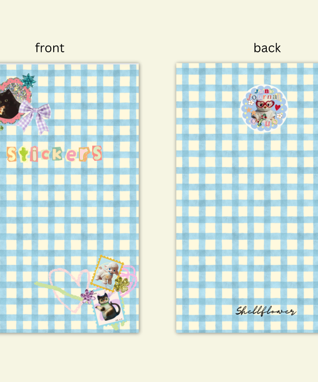 A5 Gingham Sticker Keeper | Klistremerkebok