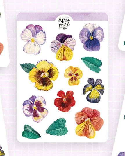 Klistremerkeark | Pansies