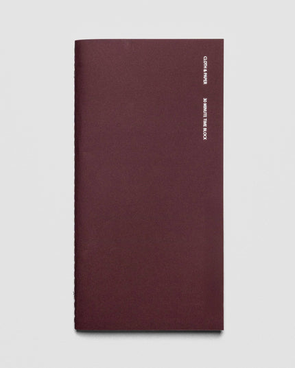 Forhåndsbestilling: Travel Notatbok | A5 Slim: 30 Minute Time Block | Bordeaux