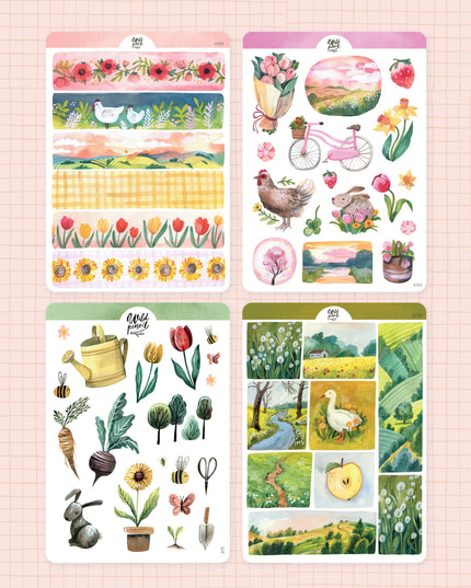 Klistremerkeark 4pk | Springtime - Bundle