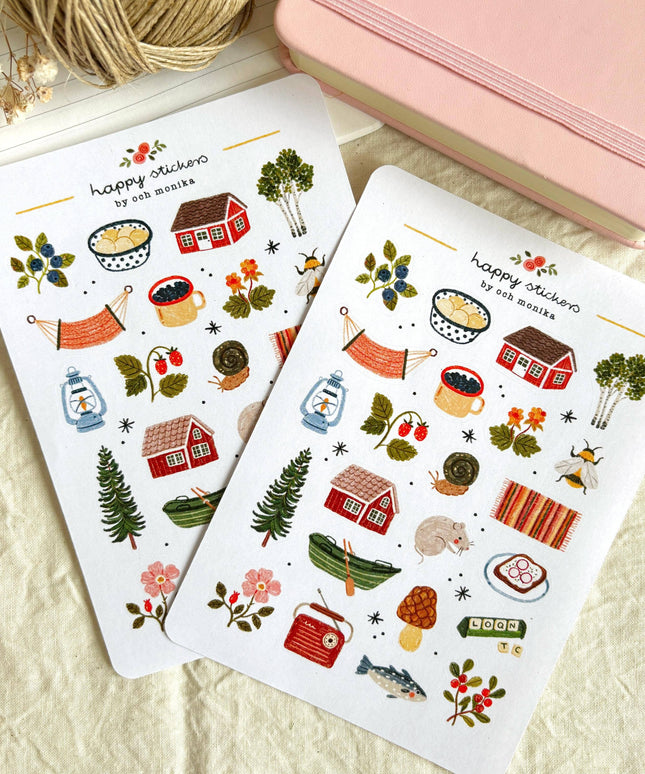 Klistremerkeark | Summer Cottage | A6