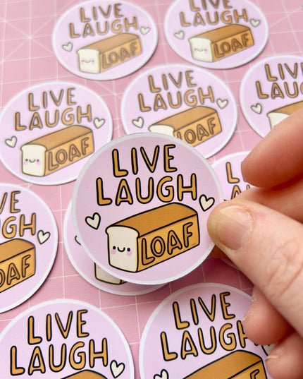 Live, Laugh, Loaf Glossy Klistremerke