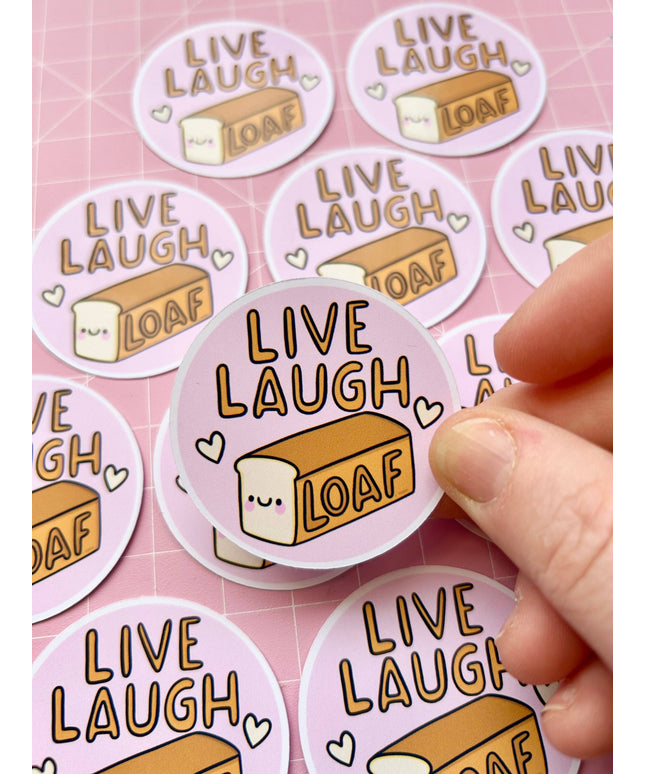 Live, Laugh, Loaf Glossy Klistremerke