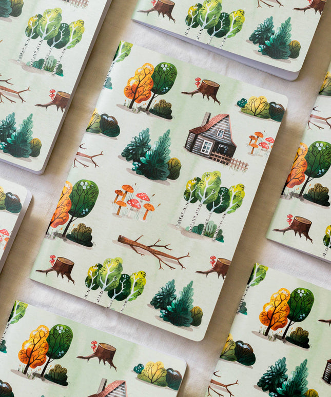 Notatbok Blanke Sider | Cottage in the Woods | A5