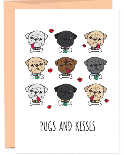 A6 Kort - Pugs and Kisses