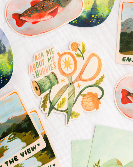 Vinyl Klistremerke | Ask Me About My Hobbies