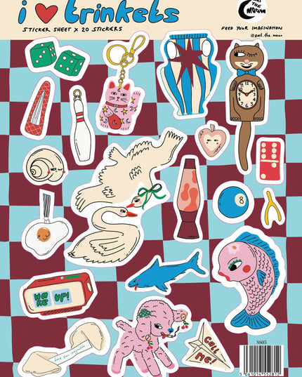 Klistremerkeark | I Love Trinkets | A5