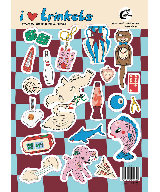Klistremerkeark | I Love Trinkets | A5