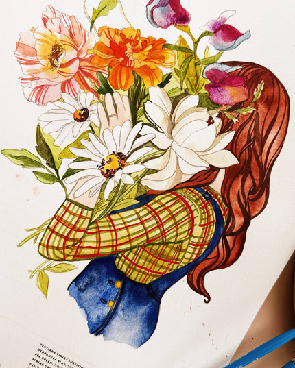 Watercolor Workbook 3: Café in Bloom | Akvarell Malebok for Voksne