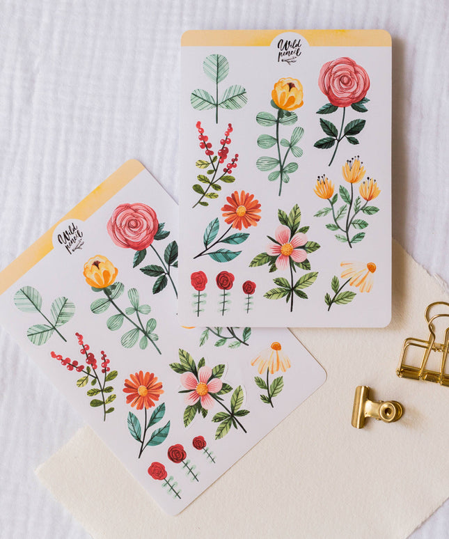 Klistremerkeark | Flowers I.
