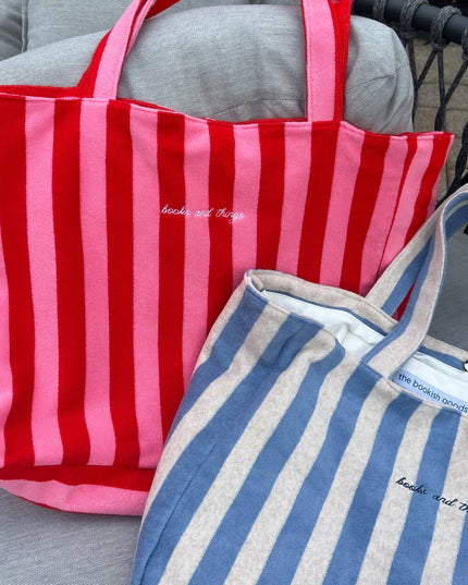 The Bookish Beach Bag: Blue/Beige
