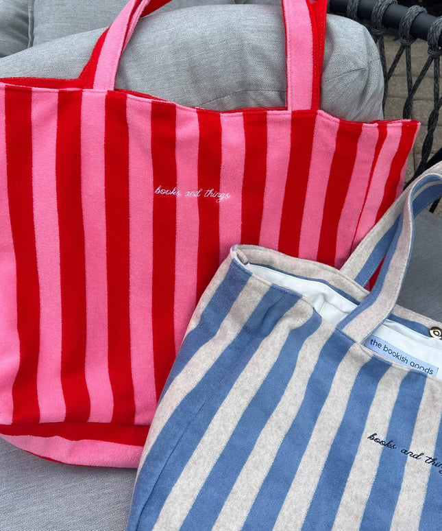 The Bookish Beach Bag: Blue/Beige