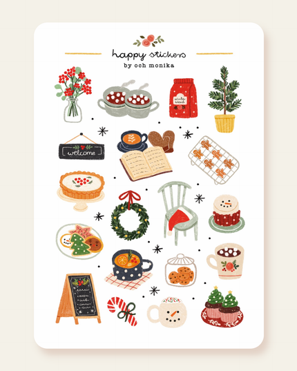 Klistremerkeark | Winter Café | A6