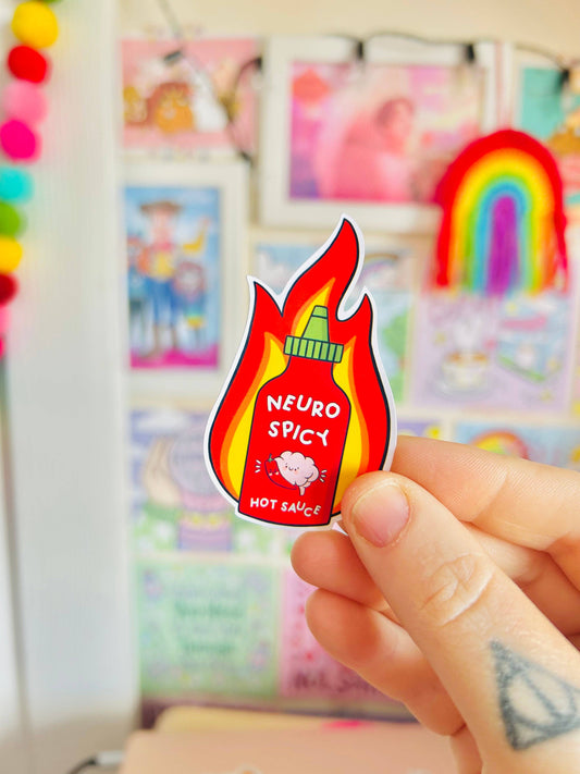 Neurospicy Hot Sauce Glossy Klistremerke
