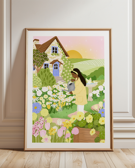 A4 Poster | Kunstplakat | Cottage Garden Girl